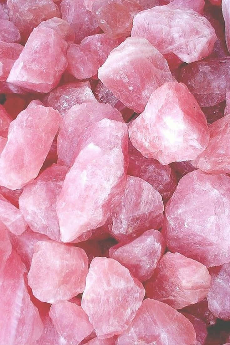 Raw Rose Quartz Crystal Cluster Wallpaper