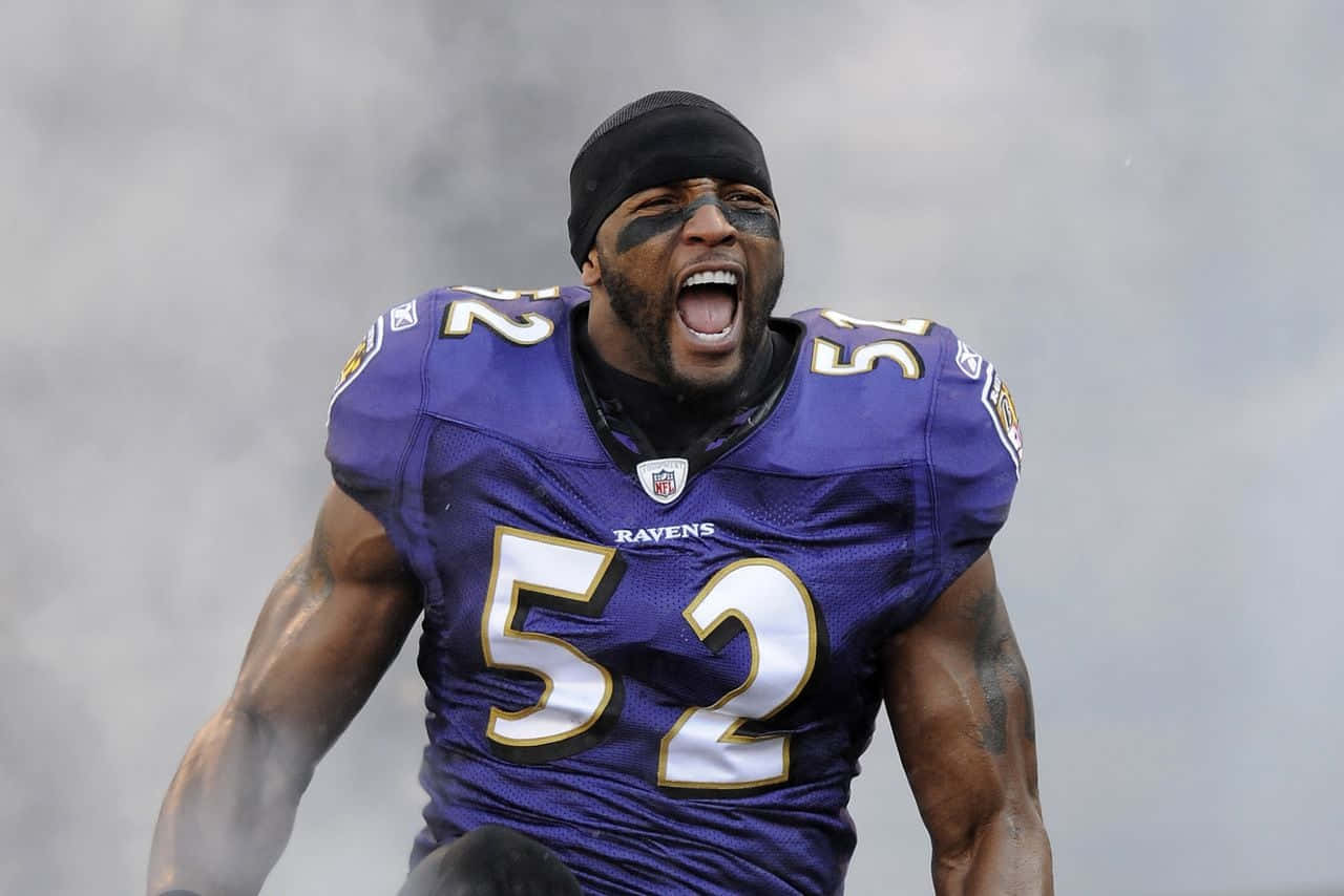 Ray Lewis Fired Up During Game Wallpaper