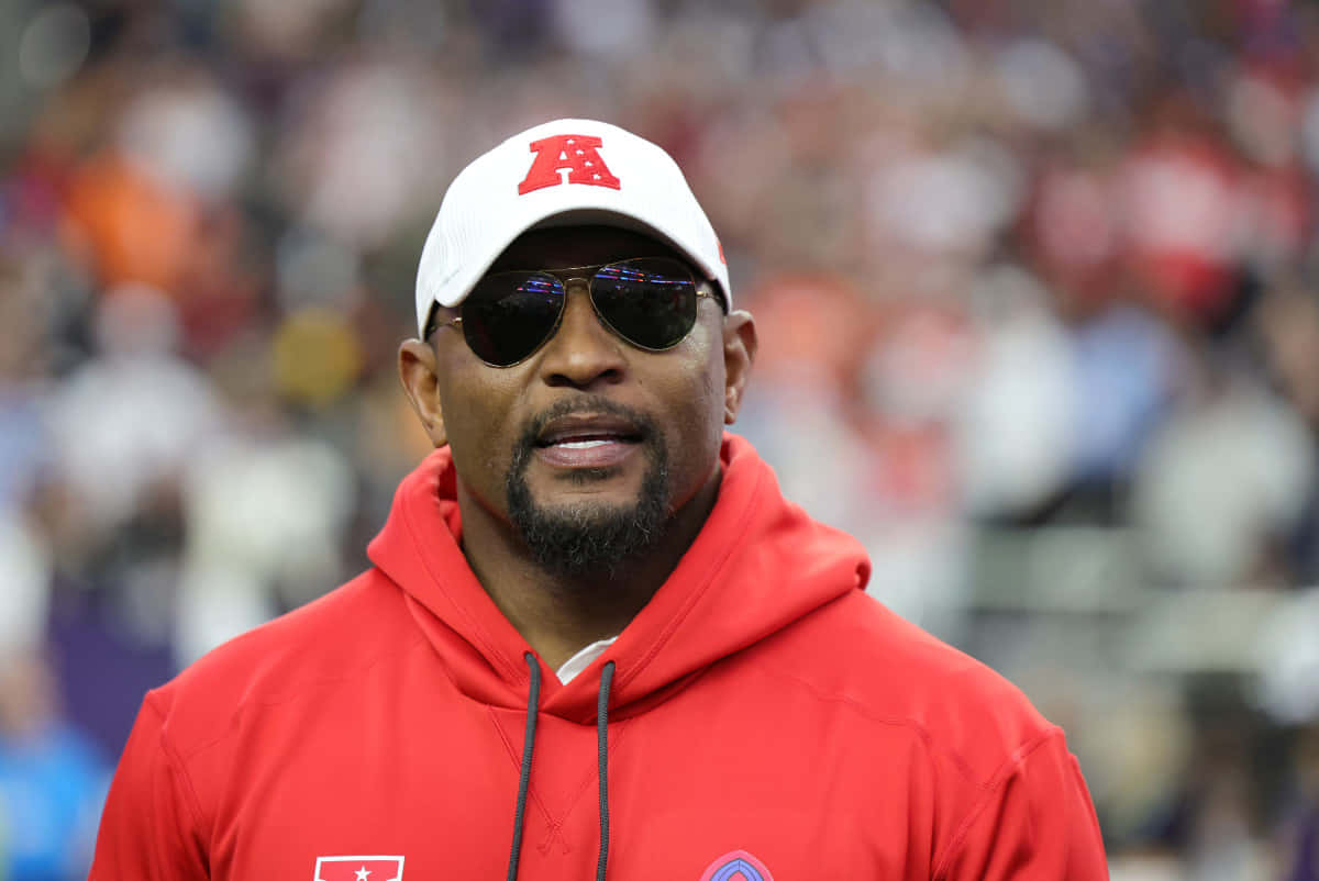 Ray Lewis Red Hoodie White Cap Wallpaper