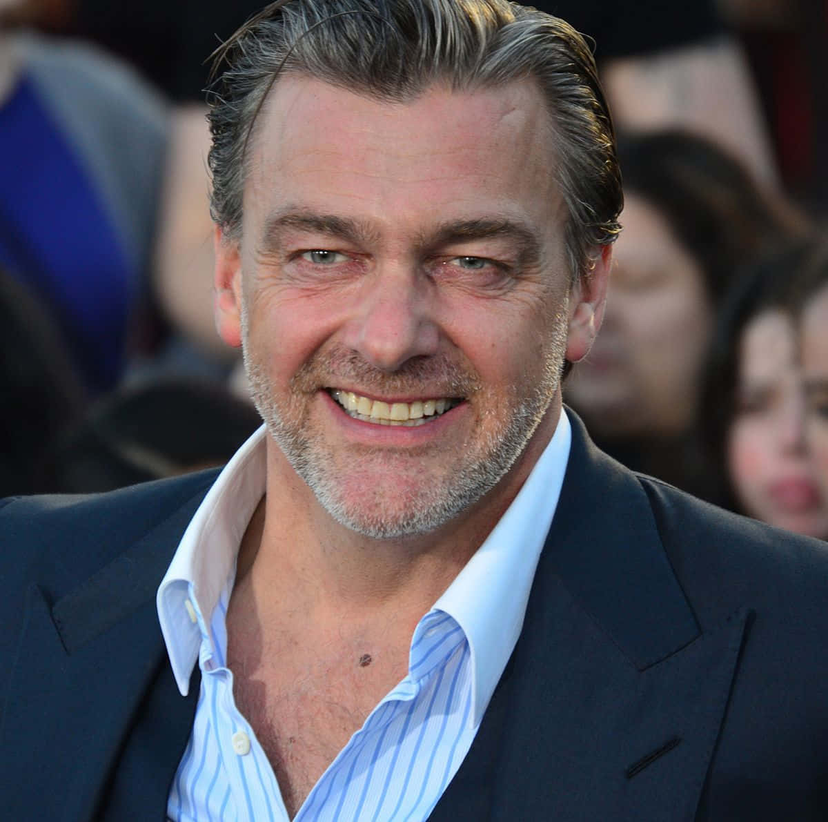 Ray Stevenson Posing In Black Jacket Wallpaper