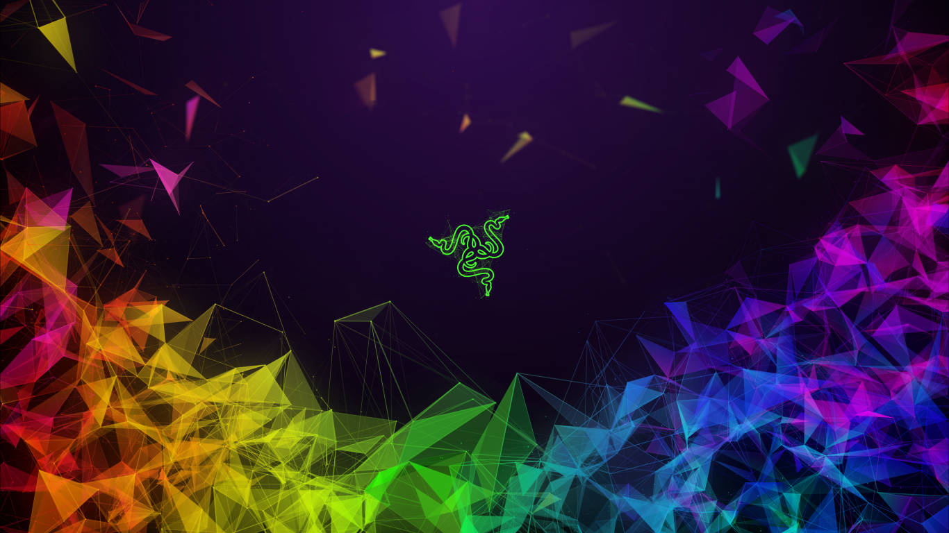 Razer Laptop Rainbow Triangles Wallpaper