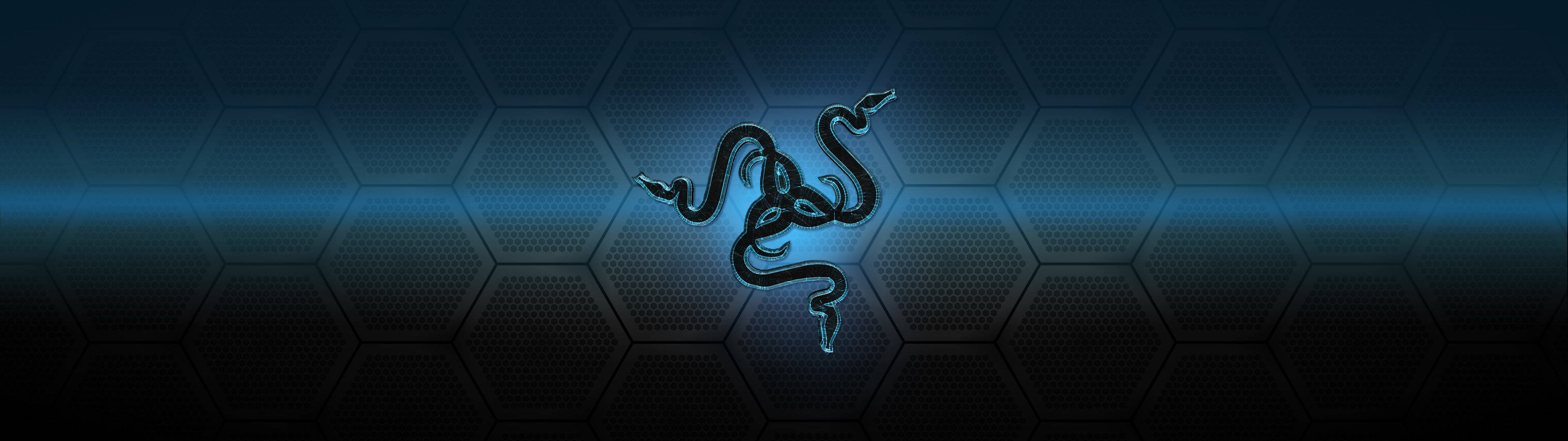 Razer Pc Logo With Hexagon Tiles Wallpaper