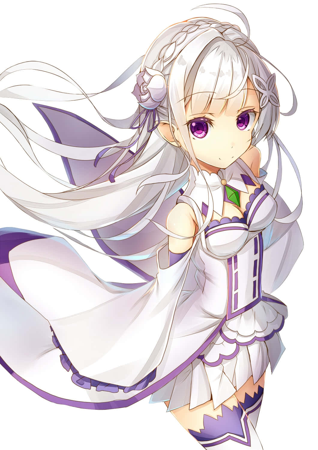 Re:zero's Emilia In A Magical Moment Wallpaper