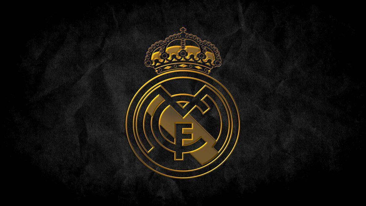 Real Madrid Logo In Gold Wallpaper