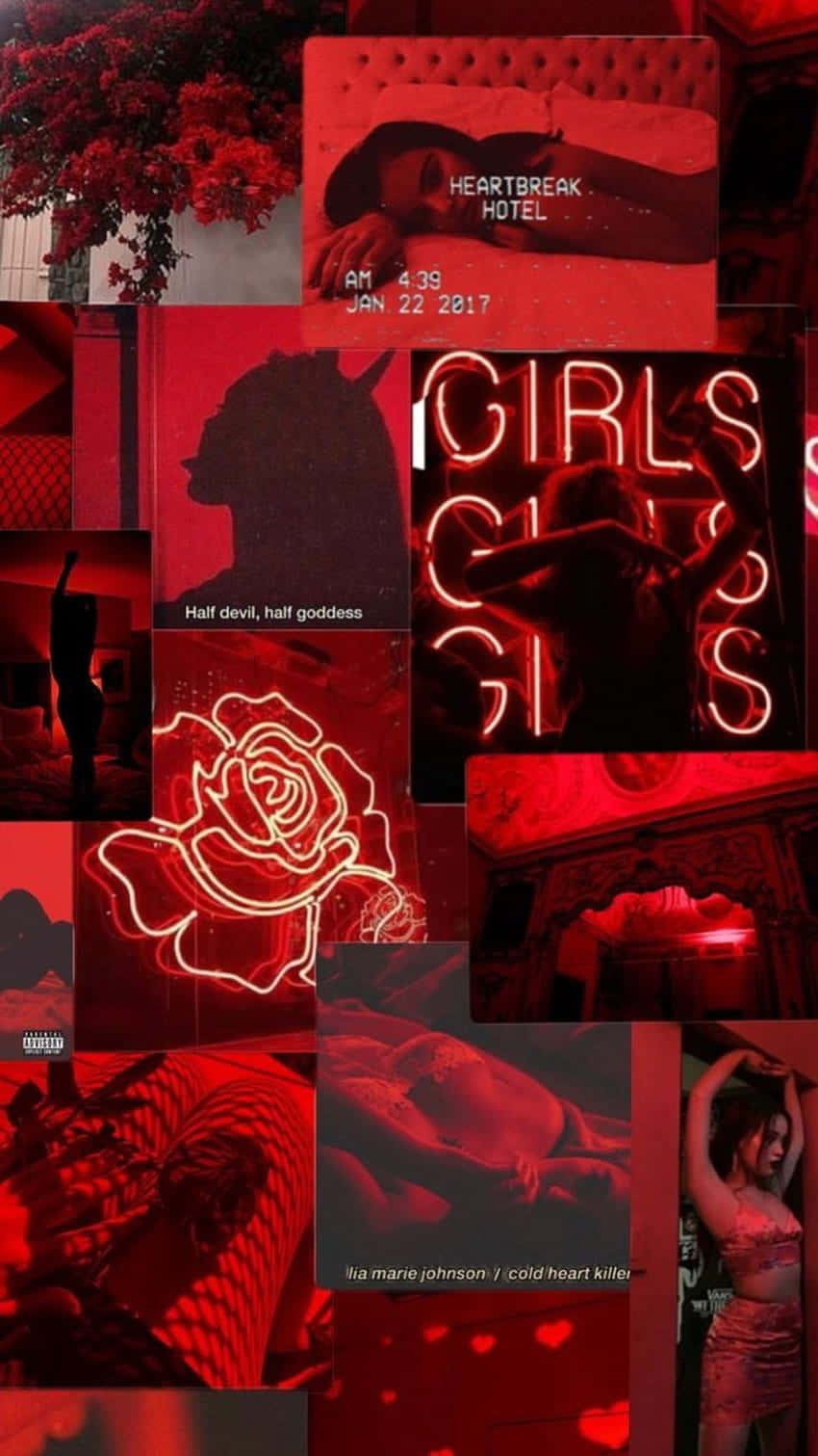 Red Aesthetic Collage Wallpaper