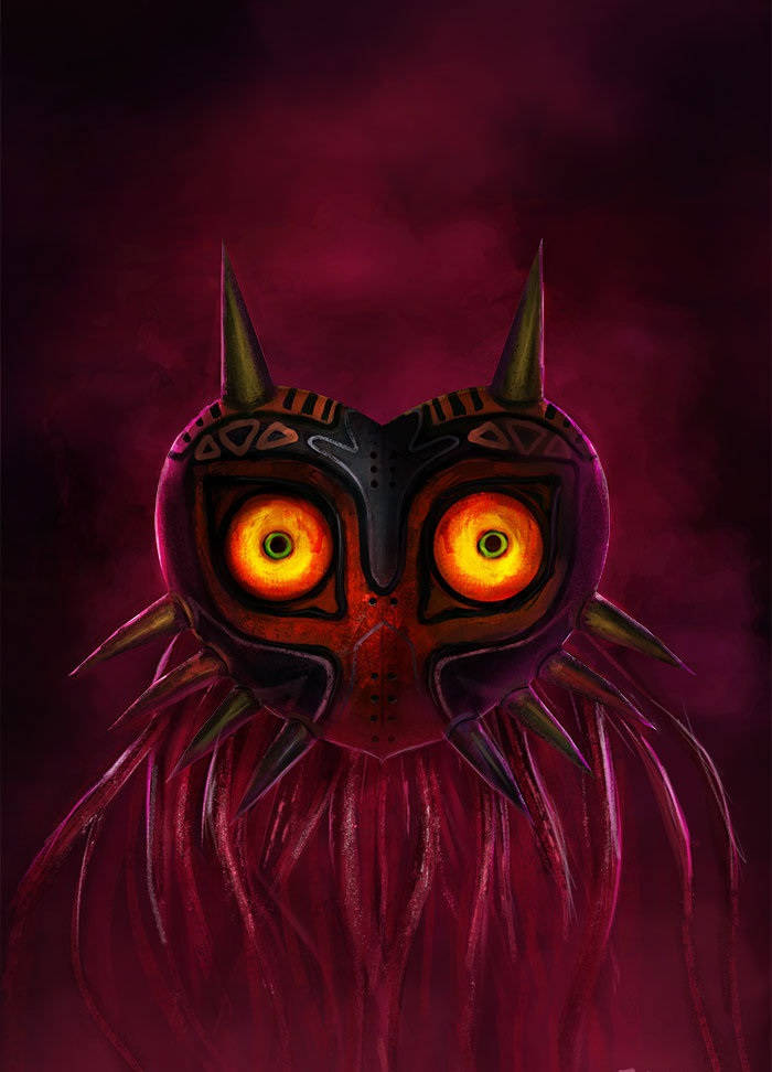 Red Aesthetic Majora's Mask Wallpaper