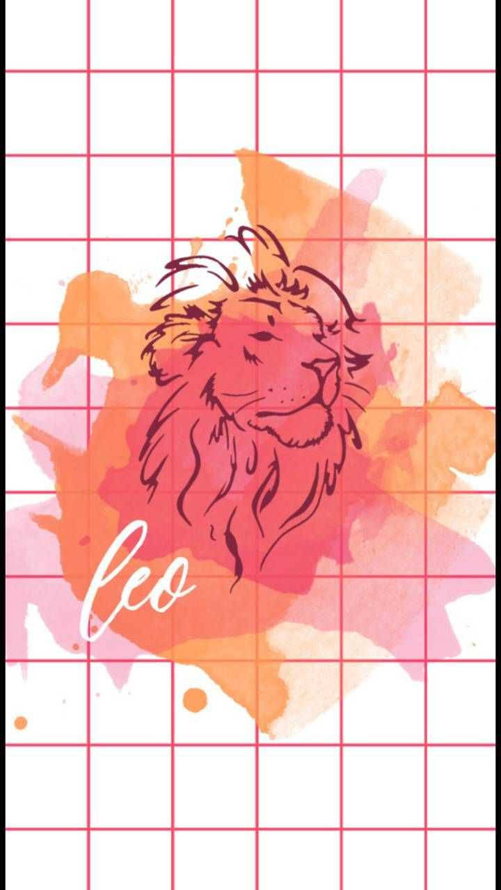 Red And Orange Leo Watercolor Wallpaper