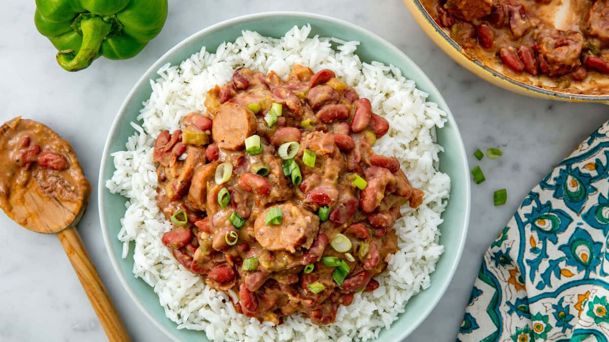 Red Beans Piled High In A Bowl Wallpaper