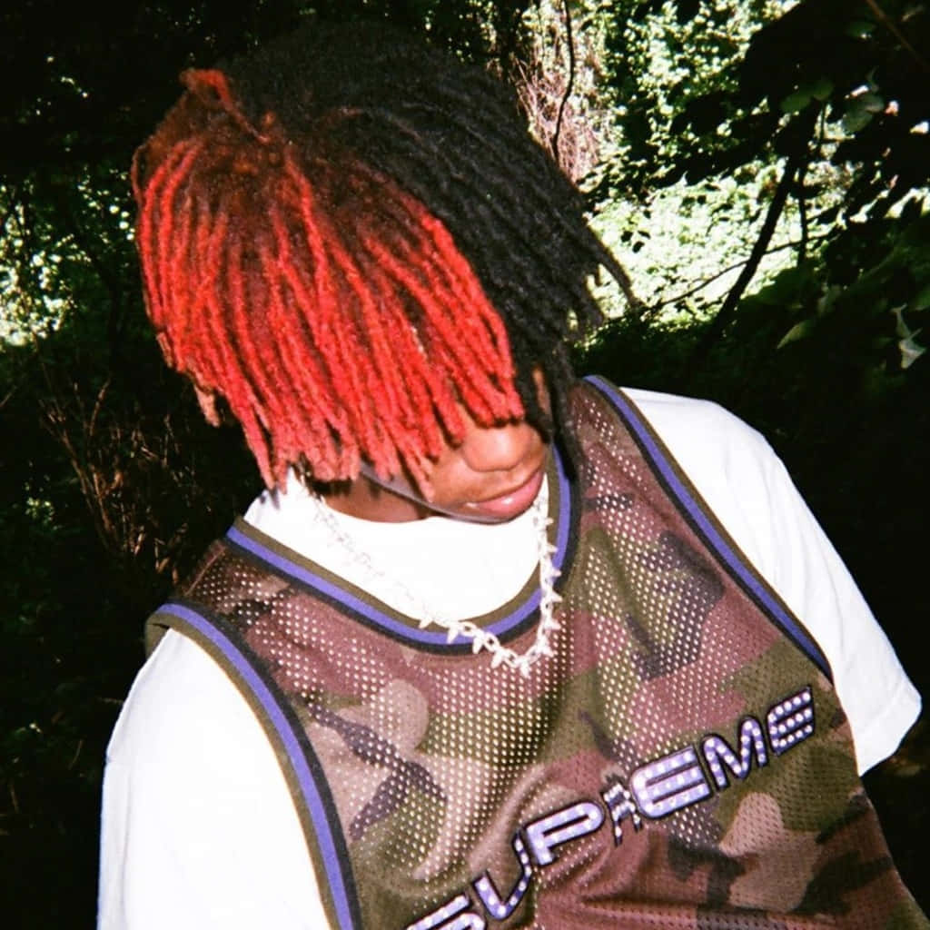 Red Black Dreadlocks Supreme Outfit Wallpaper