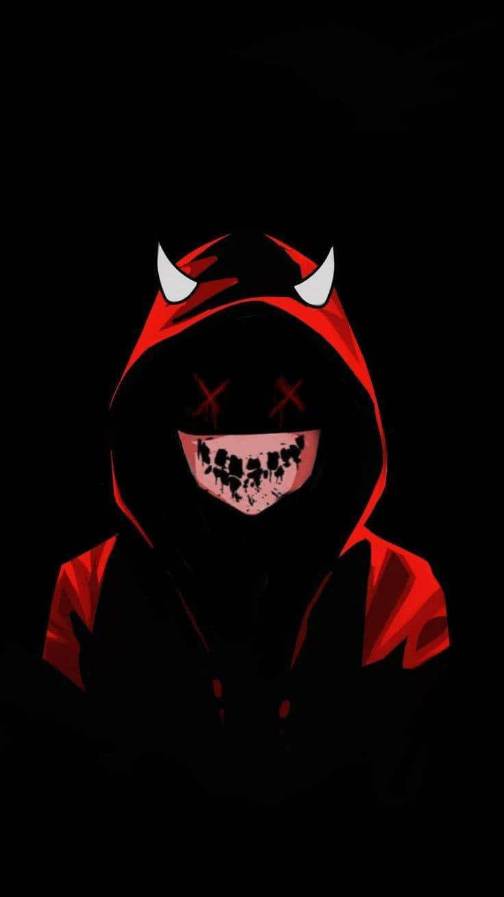 Red Black Hooded Figure Pfp Wallpaper