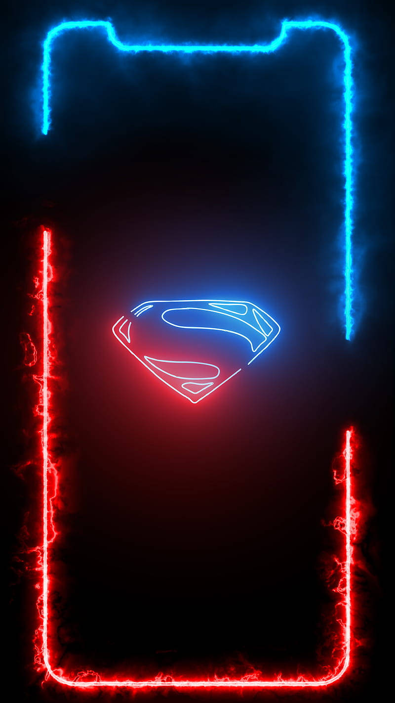 Red Blue Superman Symbol Iphone Frame Wallpaper