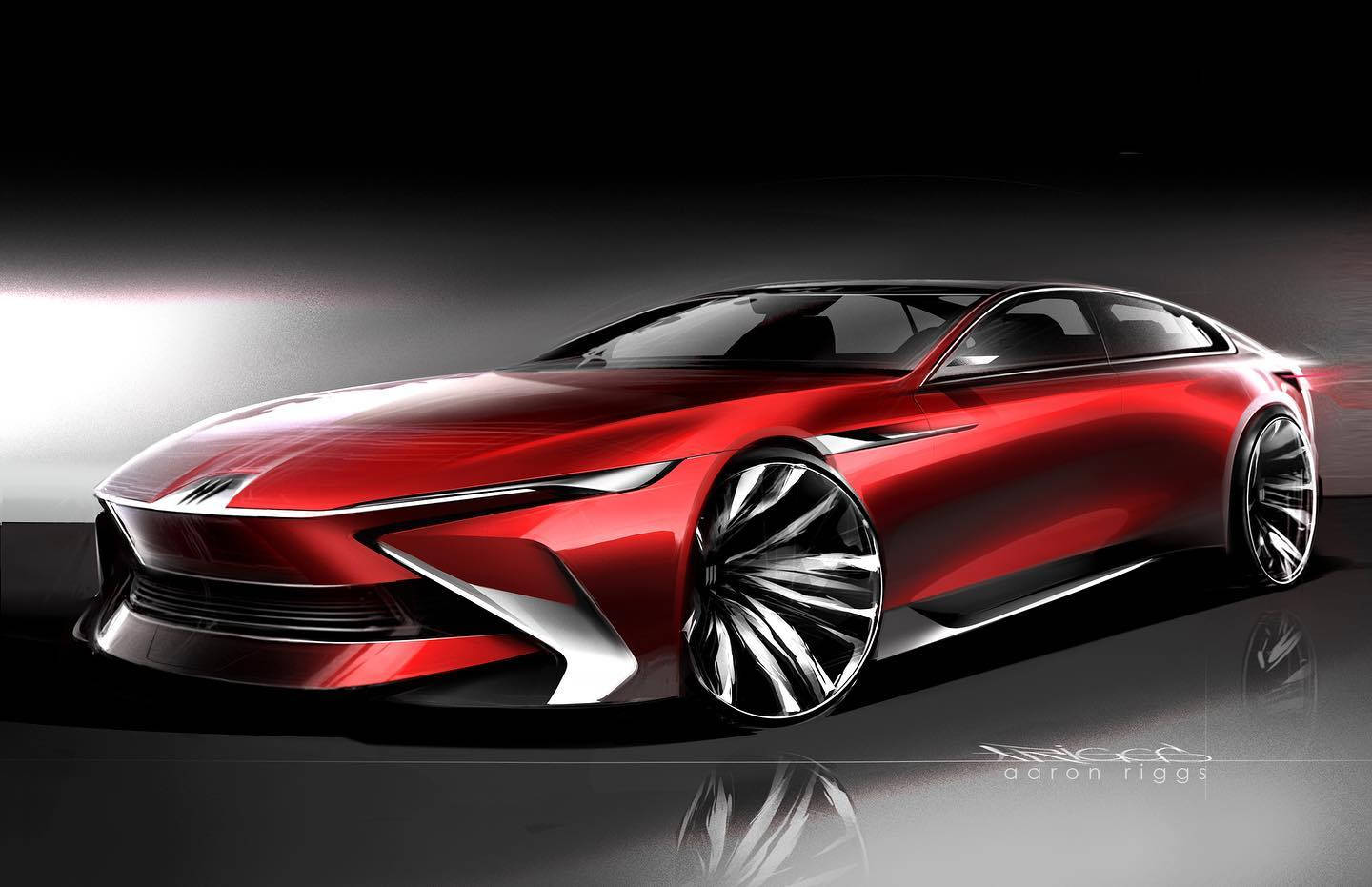 Red Buick Luxury Sedan Design Wallpaper