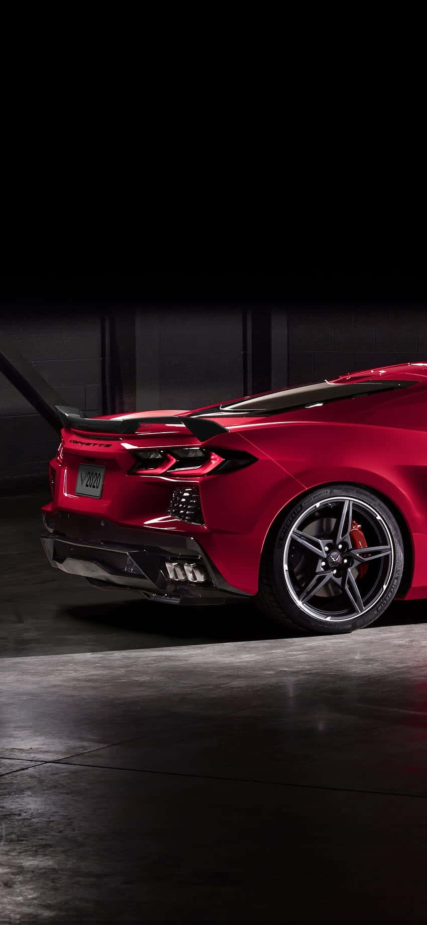 Red Corvette C8 Rear View Dynamic Shot.jpg Wallpaper