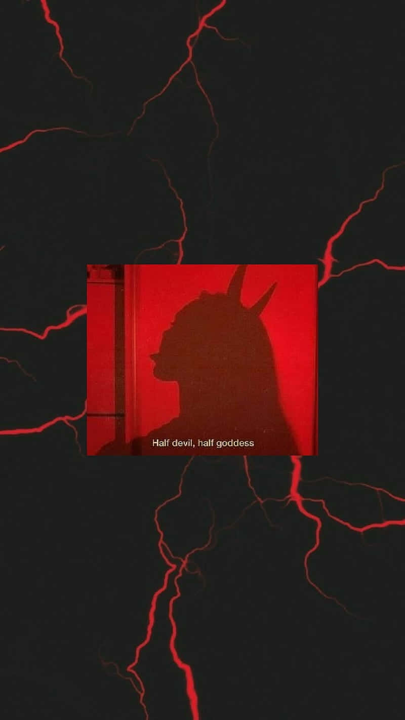 Red Demon Silhouette Aesthetic Wallpaper