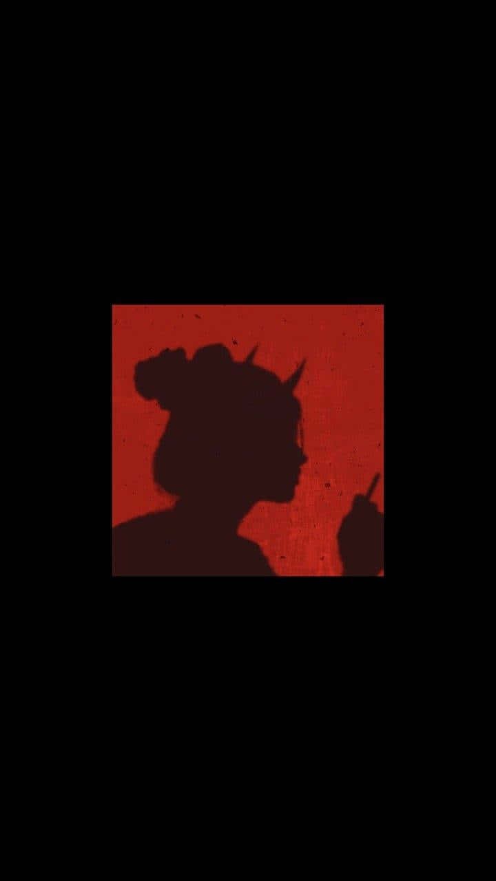 Red Demon Silhouette Aesthetic Wallpaper