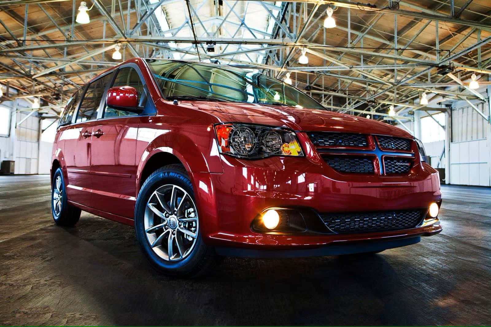 Red Dodge Grand Caravan Showroom Wallpaper