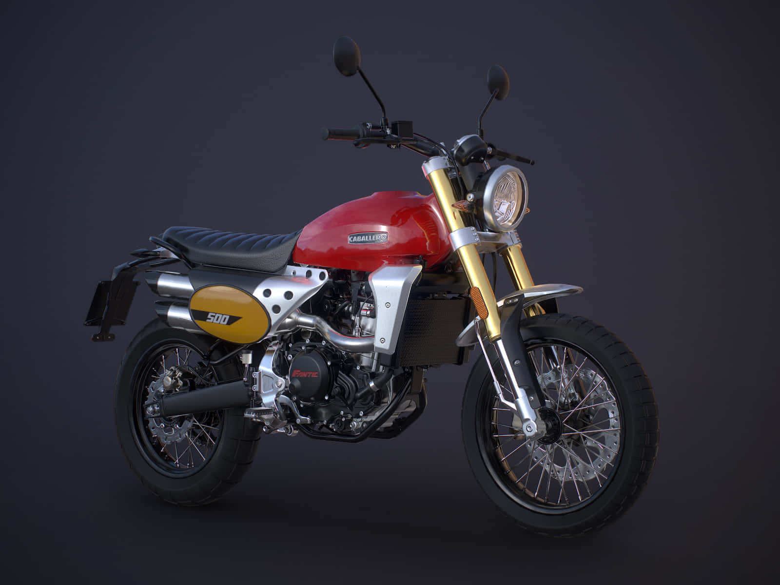 Red Fantic Caballero Scrambler500 Wallpaper