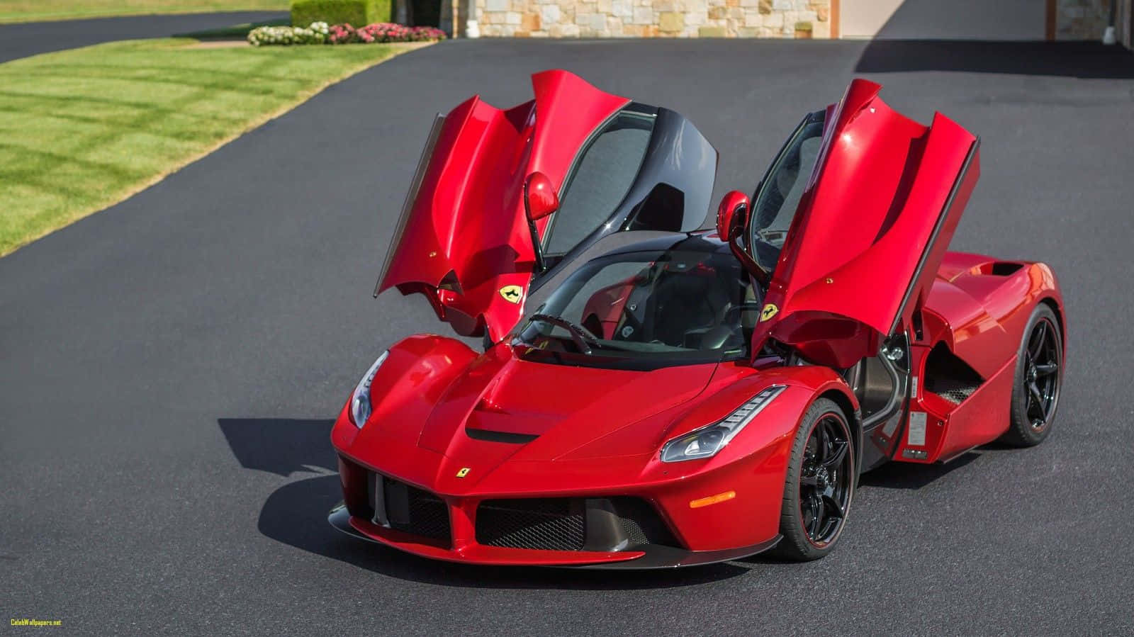 Red Ferrari Laferrari On The Road Wallpaper