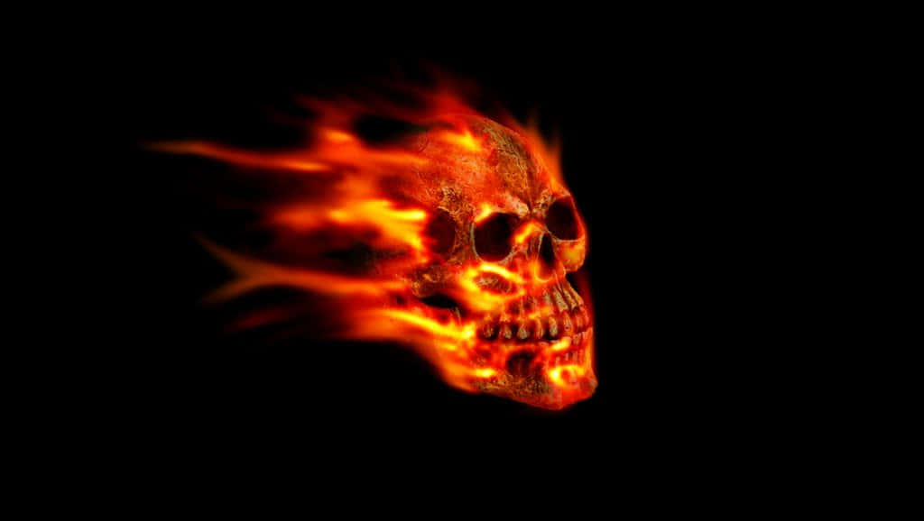 Red Flame Skull, A Symbol Of Unsullied Strength Wallpaper