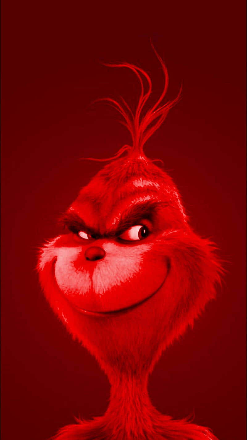 Red Grinch Smirk Wallpaper