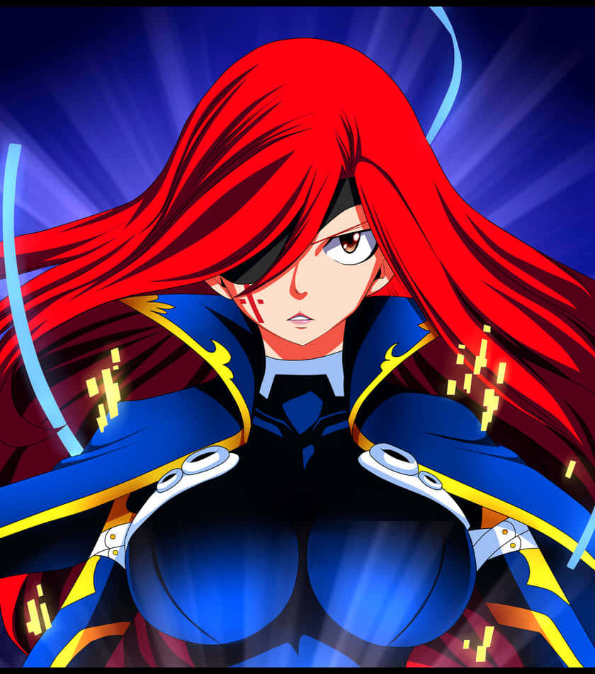 Red Haired Anime Character Intense Gaze Wallpaper