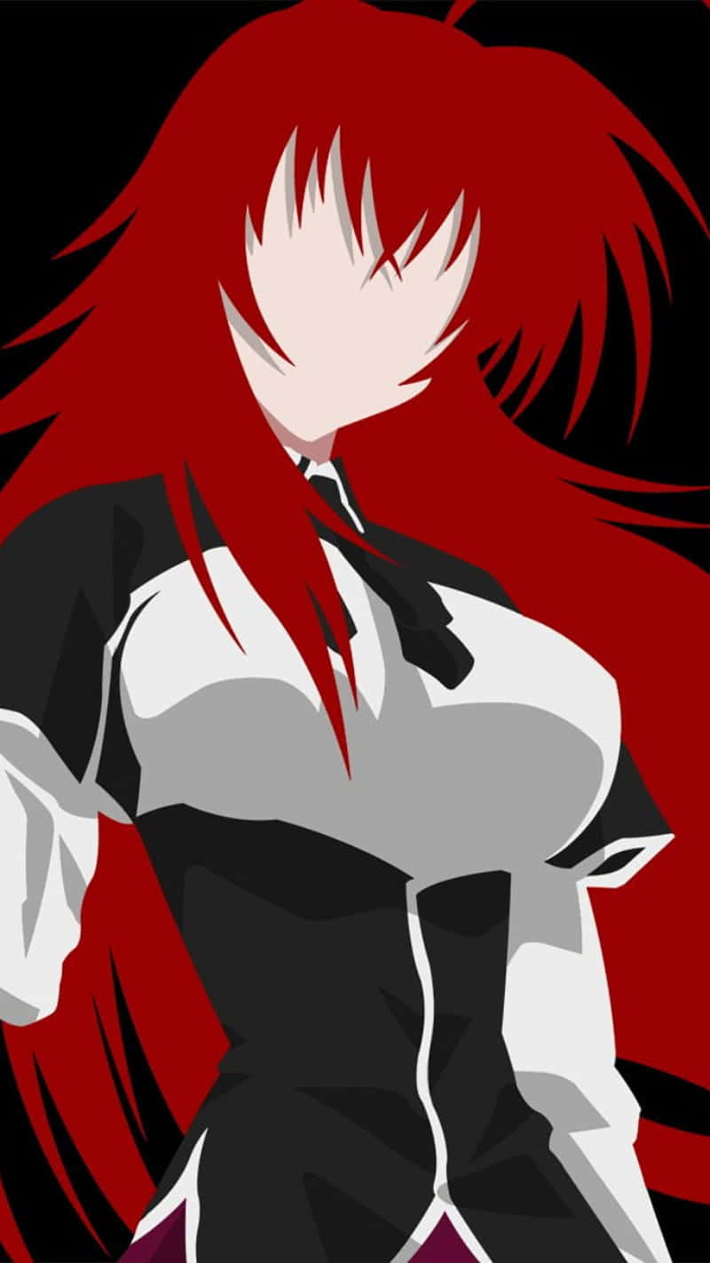 Red Haired Anime Character Vector Art Wallpaper