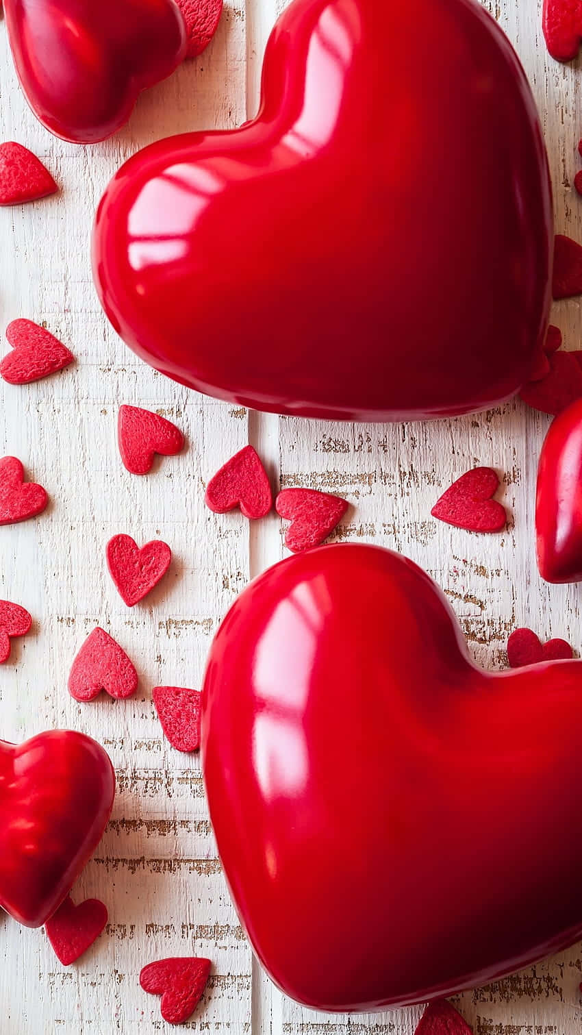 Red Hearts Love Decoration Wallpaper