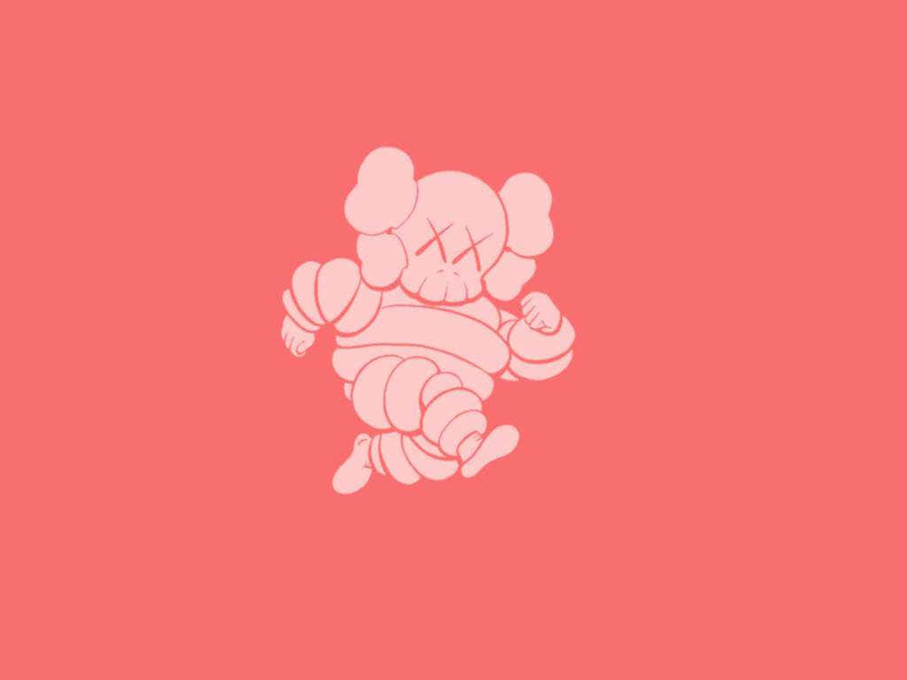 Red Kaws Character Illustration Wallpaper