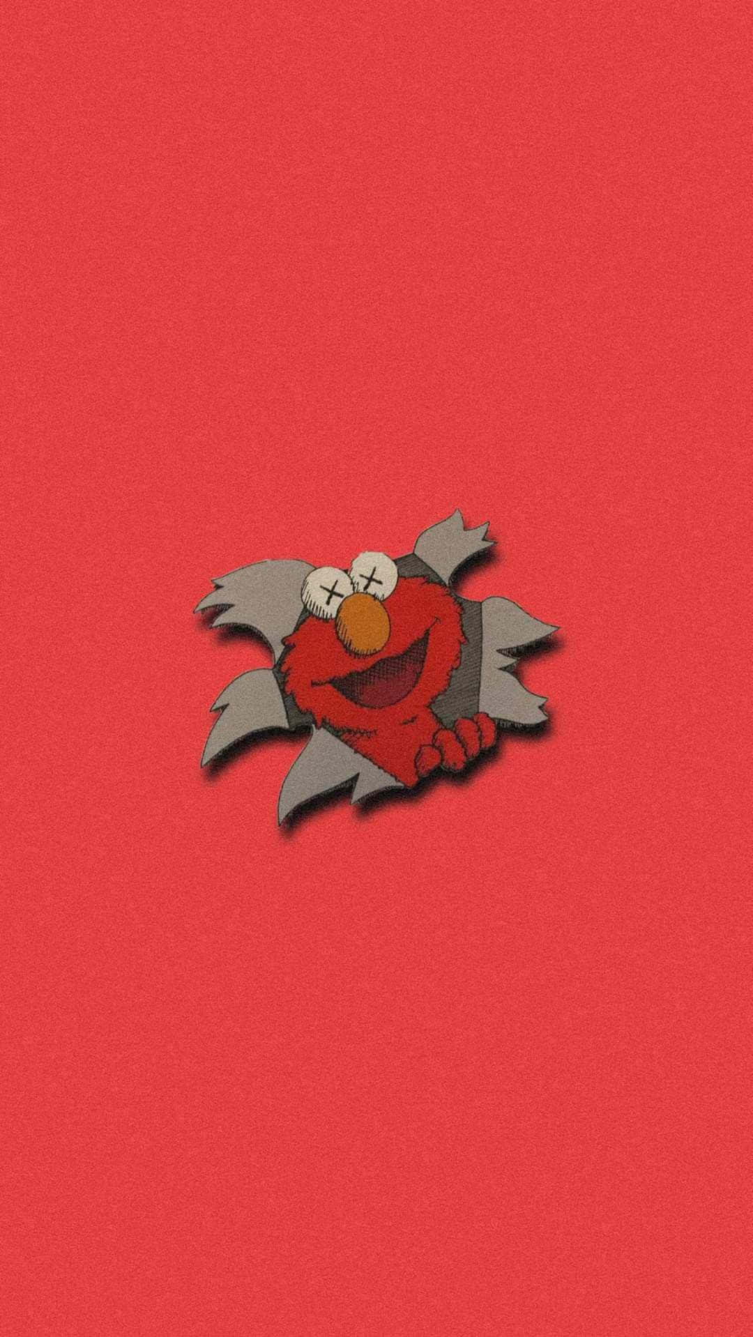 Red Kaws Elmo Breakthrough Wallpaper