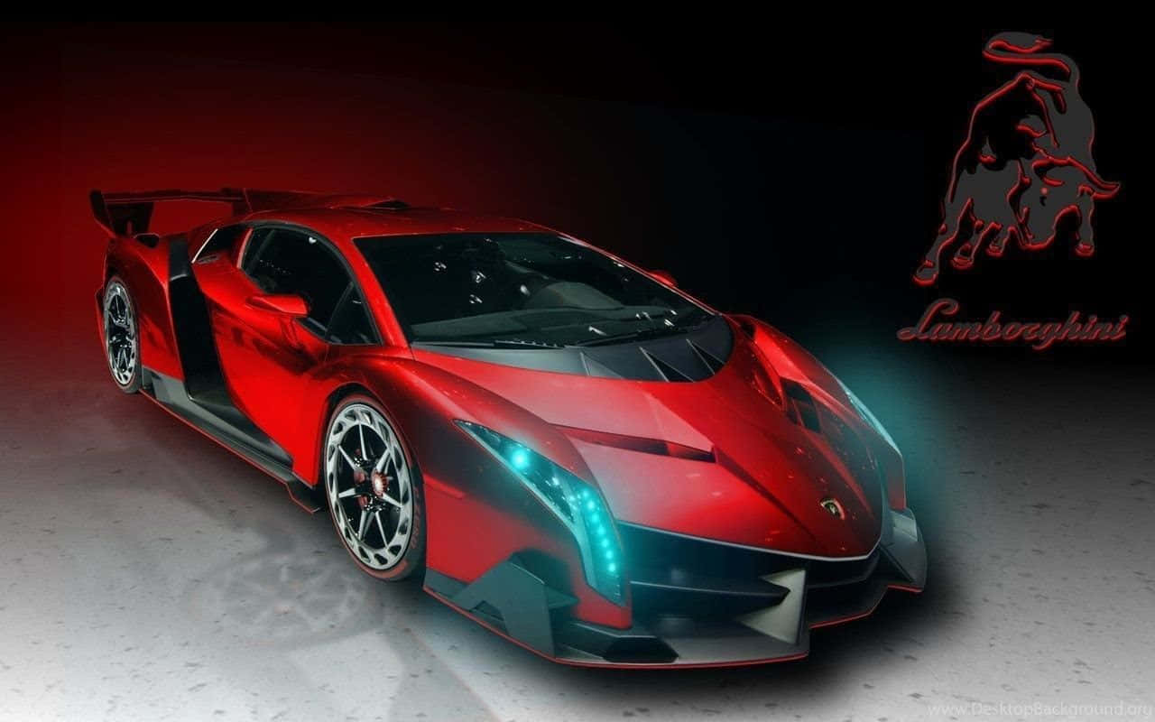 Red Lamborghini Veneno Diamond Car Wallpaper