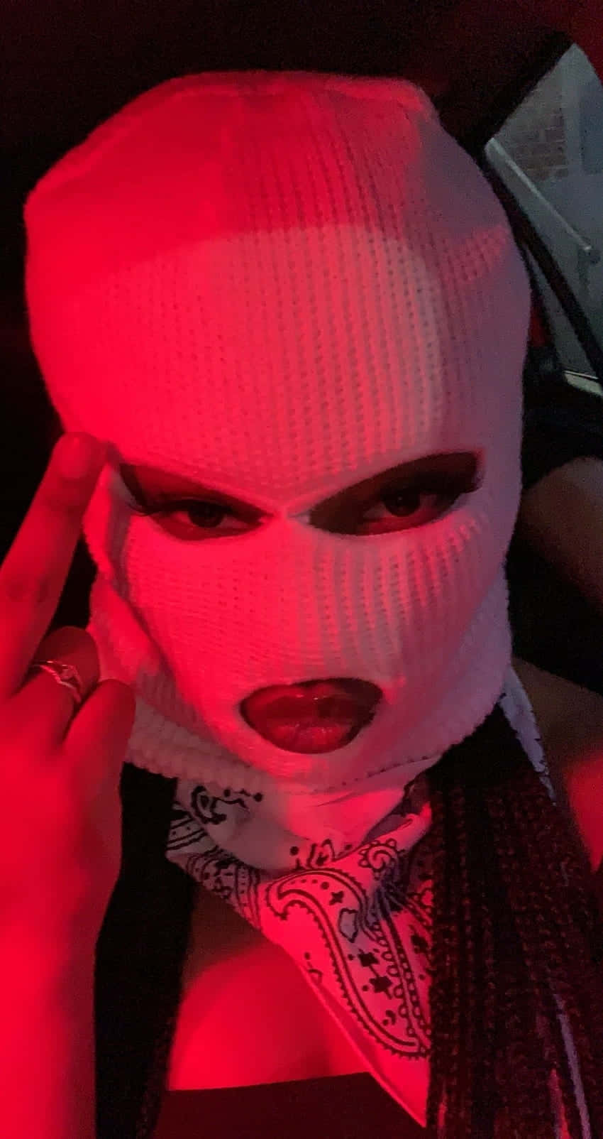 Red Lit Baddie Ski Mask Portrait.jpg Wallpaper