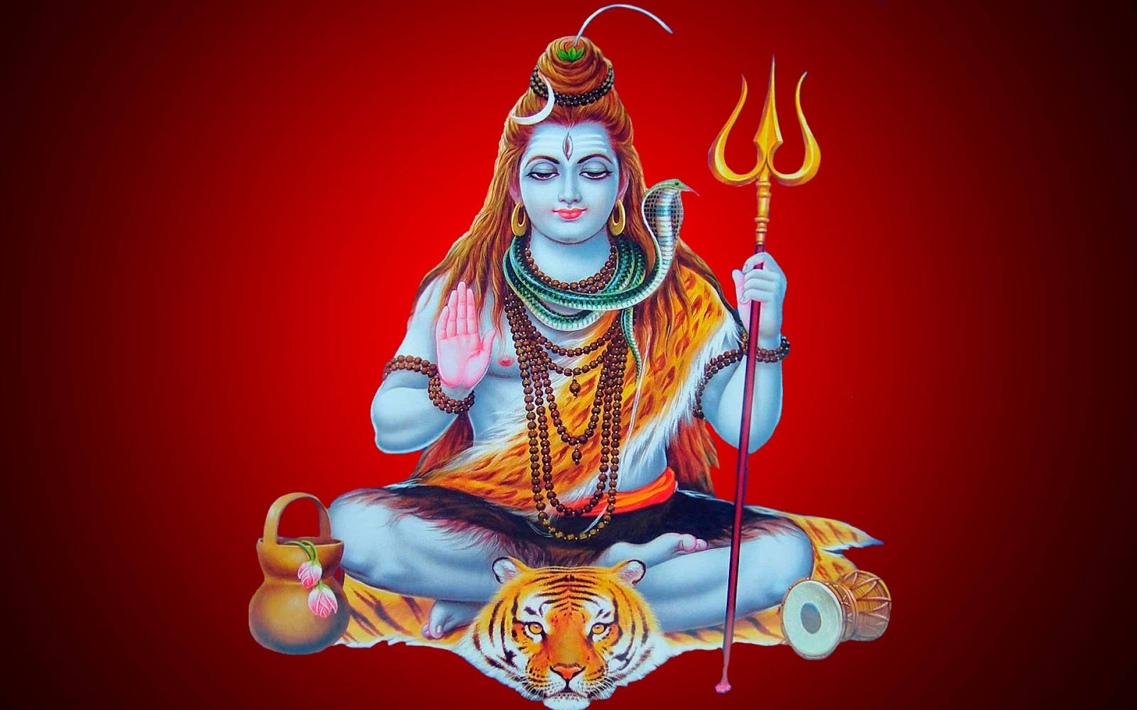 Red Lord Shiva Wallpaper