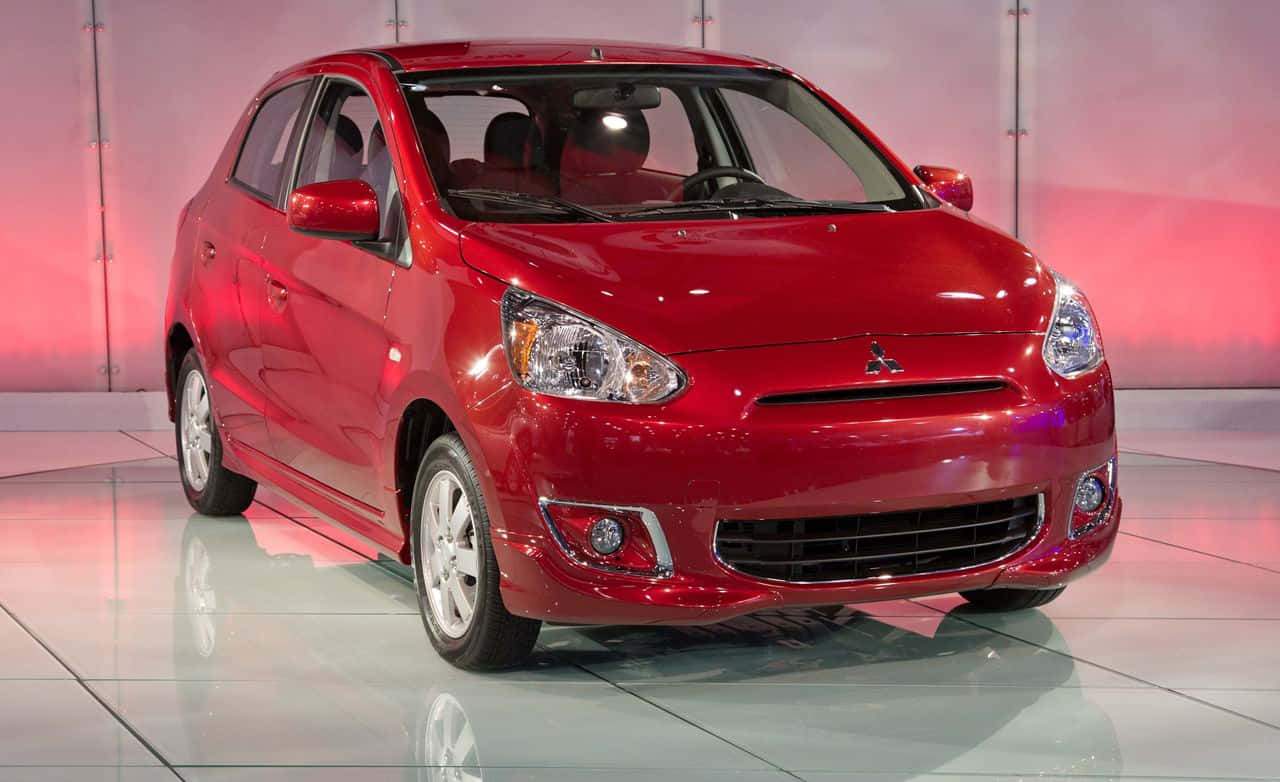 Red Mitsubishi Mirage Showcase Wallpaper