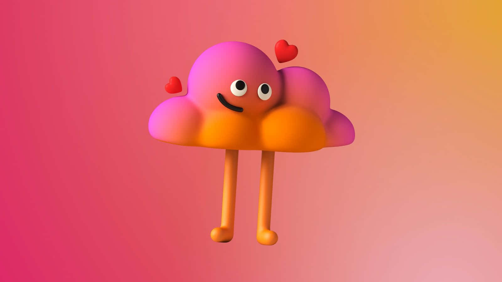 Red Orange Cloud Cute Pc Wallpaper Design Wallpaper