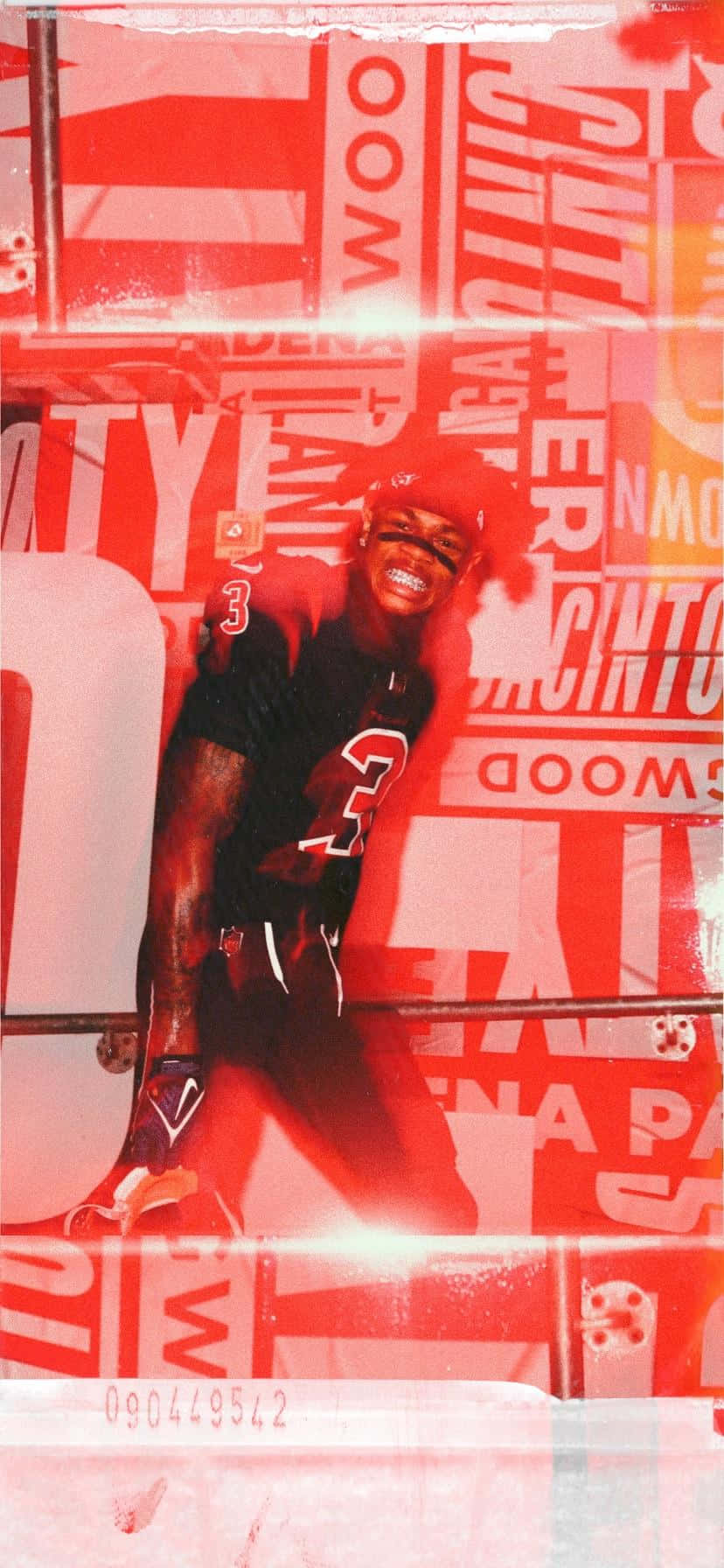 Red Overlay Athlete Portrait Wallpaper