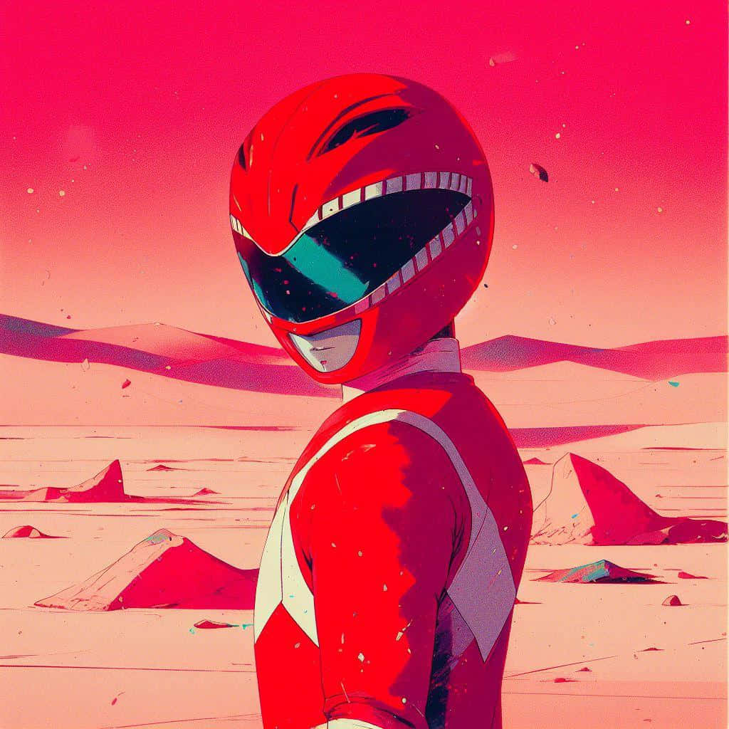 Red Ranger Desert Vigilance Wallpaper