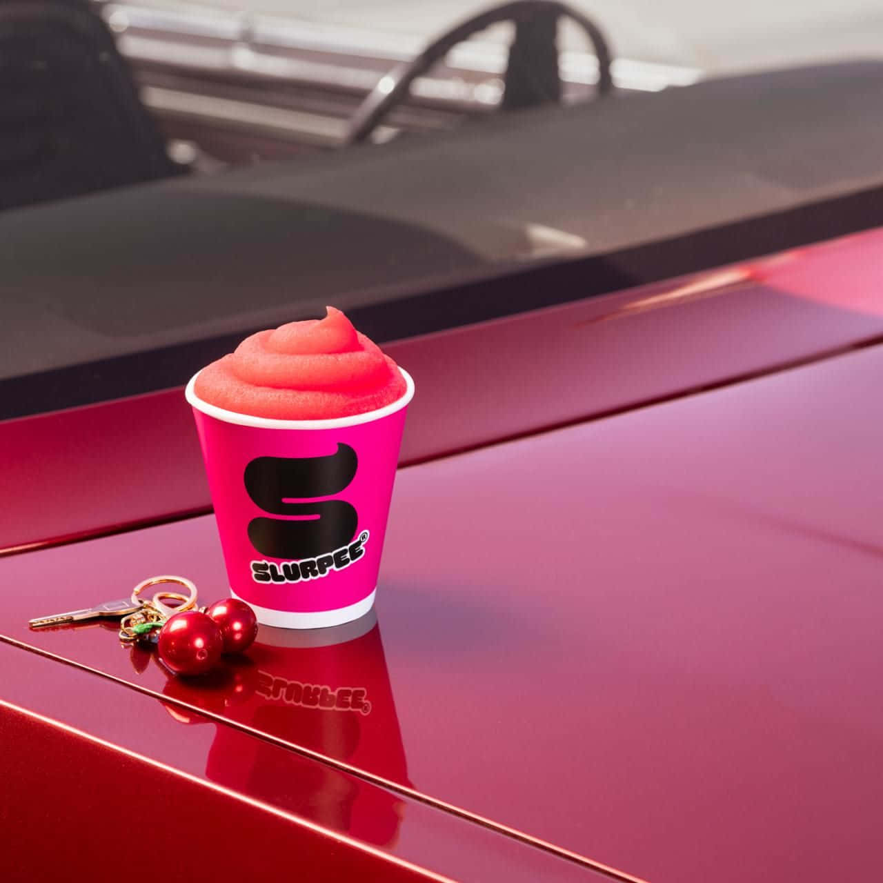 Red Slurpee Cupon Car Wallpaper