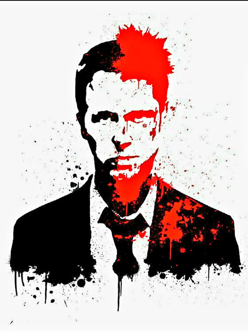 Redand Black Ink Splatter Portrait Wallpaper