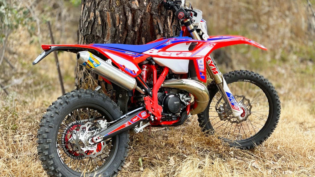 Redand Blue Beta Dirt Bike Outdoors Wallpaper