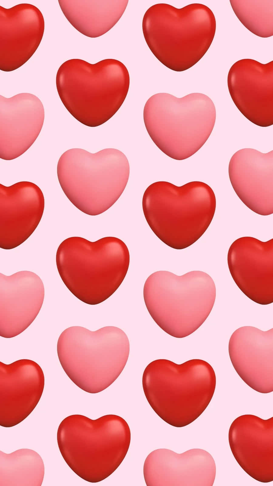 Redand Pink Hearts Pattern Wallpaper