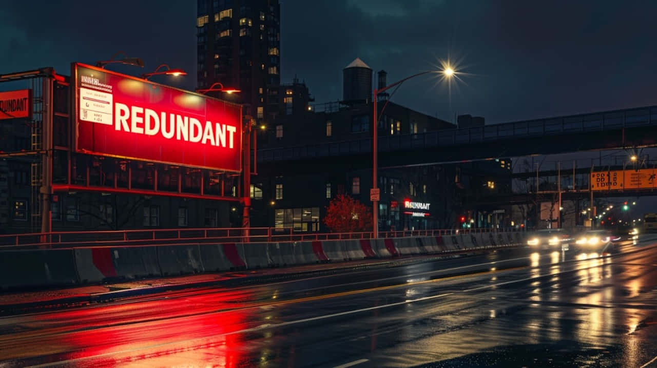 Redundant Billboard Night Cityscape Wallpaper