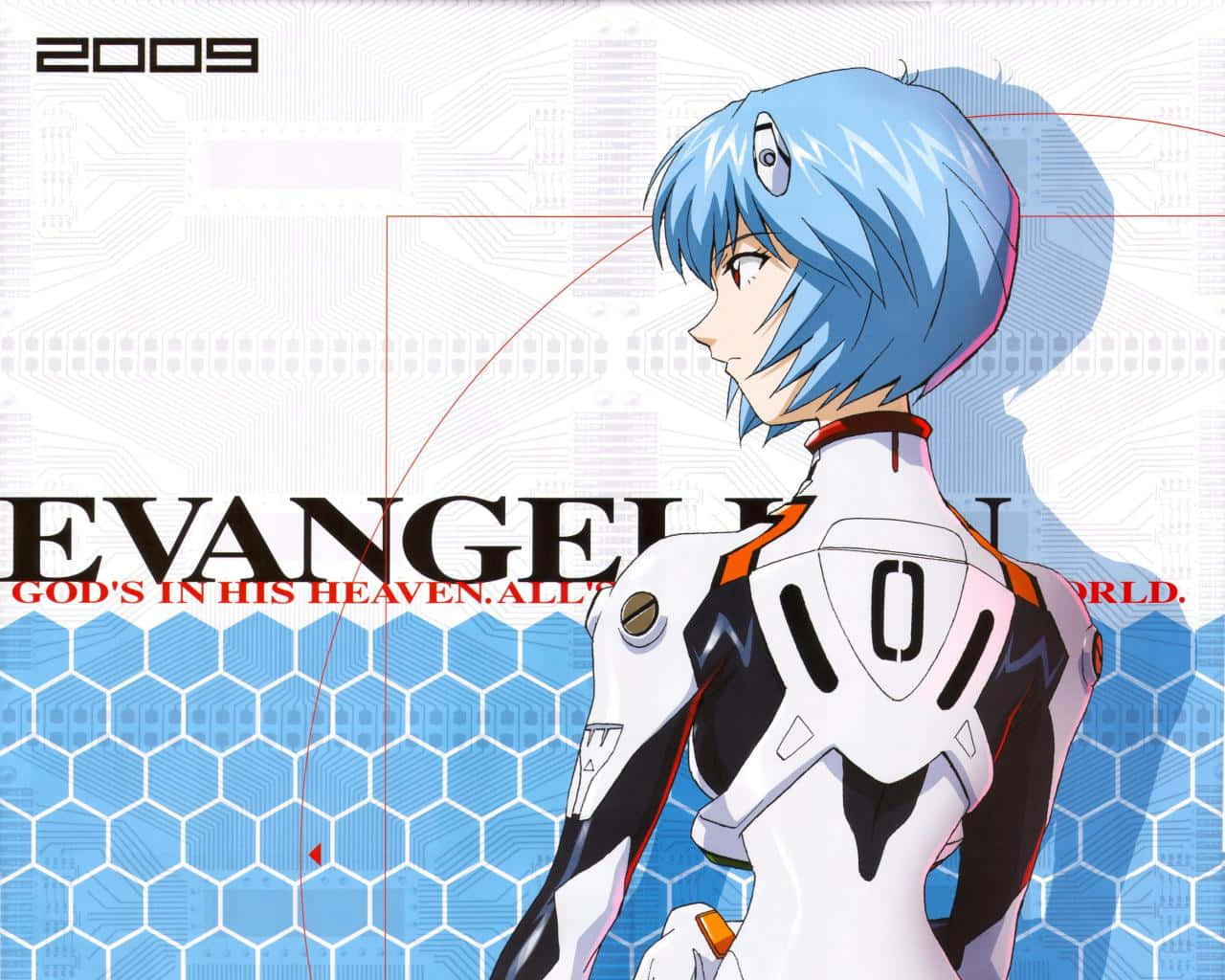 Reflective Portrait Of Rei Ayanami Wallpaper