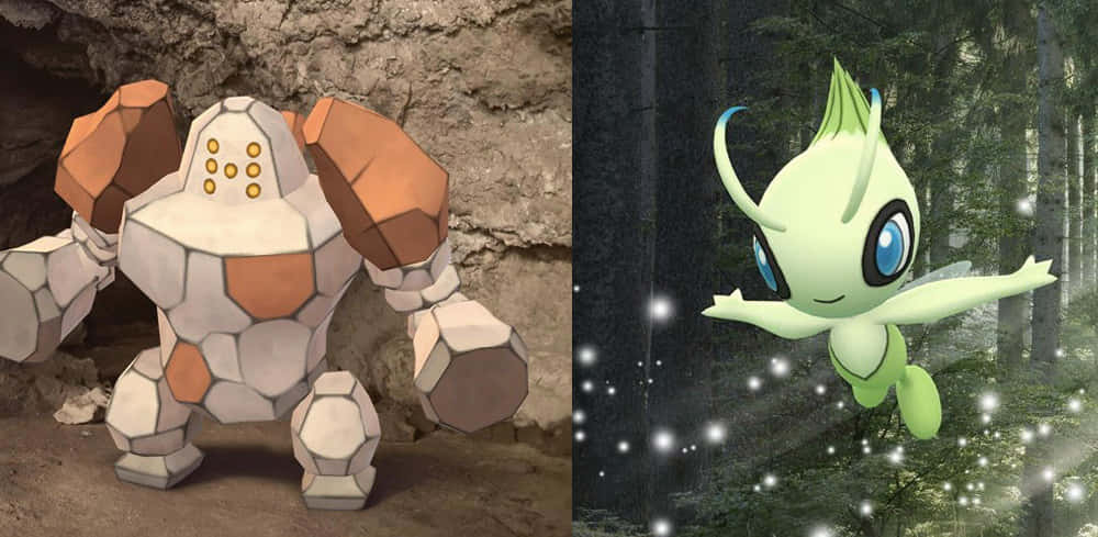 Regirock - The Titan Of Rock Pokemon In Action Wallpaper