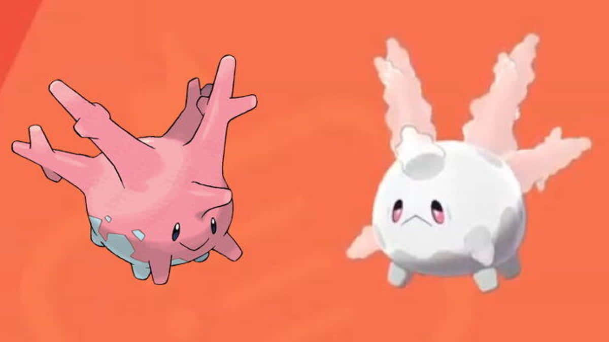 Regular Corsola With Baby Cursola Wallpaper