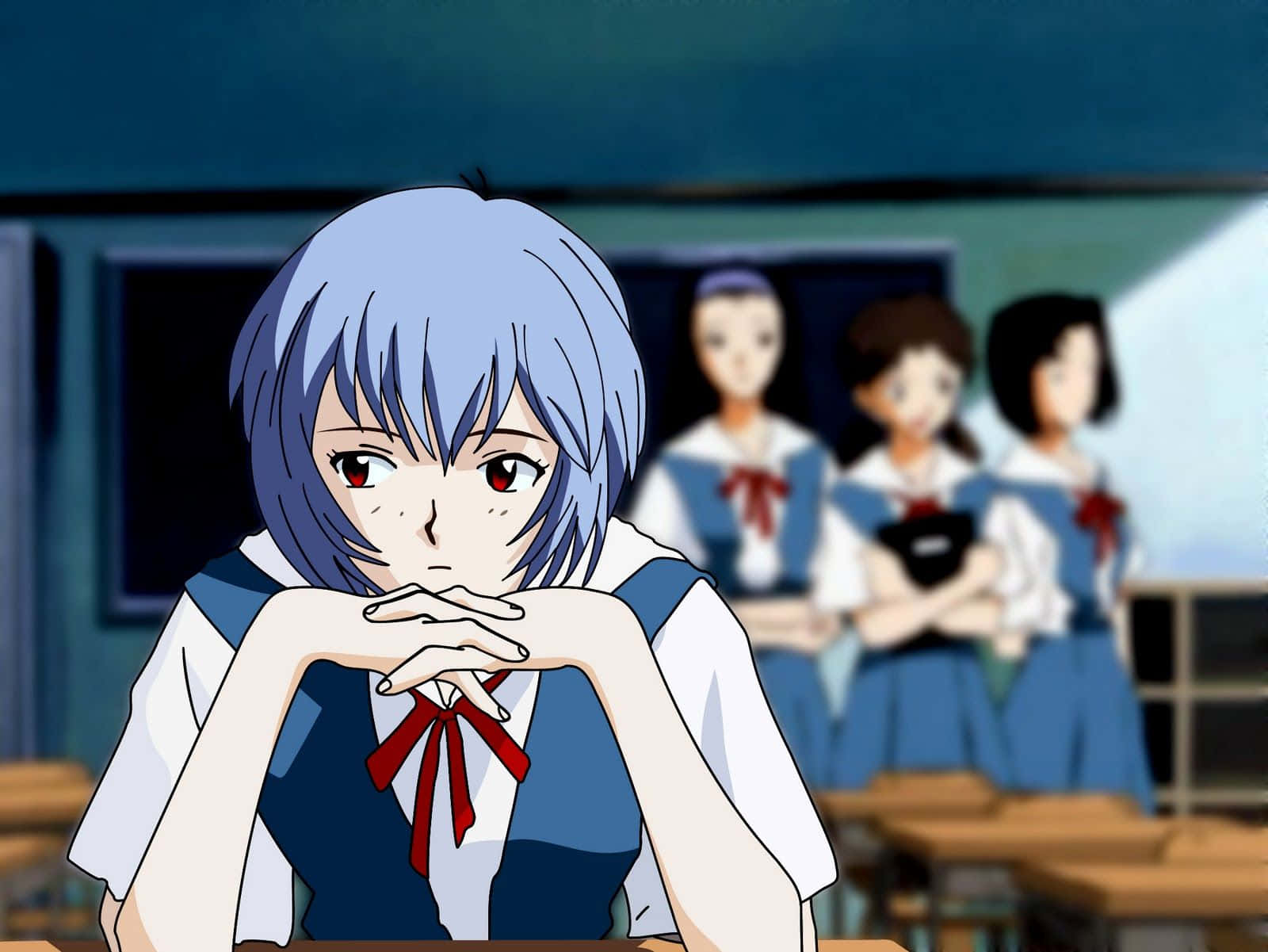 Rei Ayanami Intense Stare Wallpaper