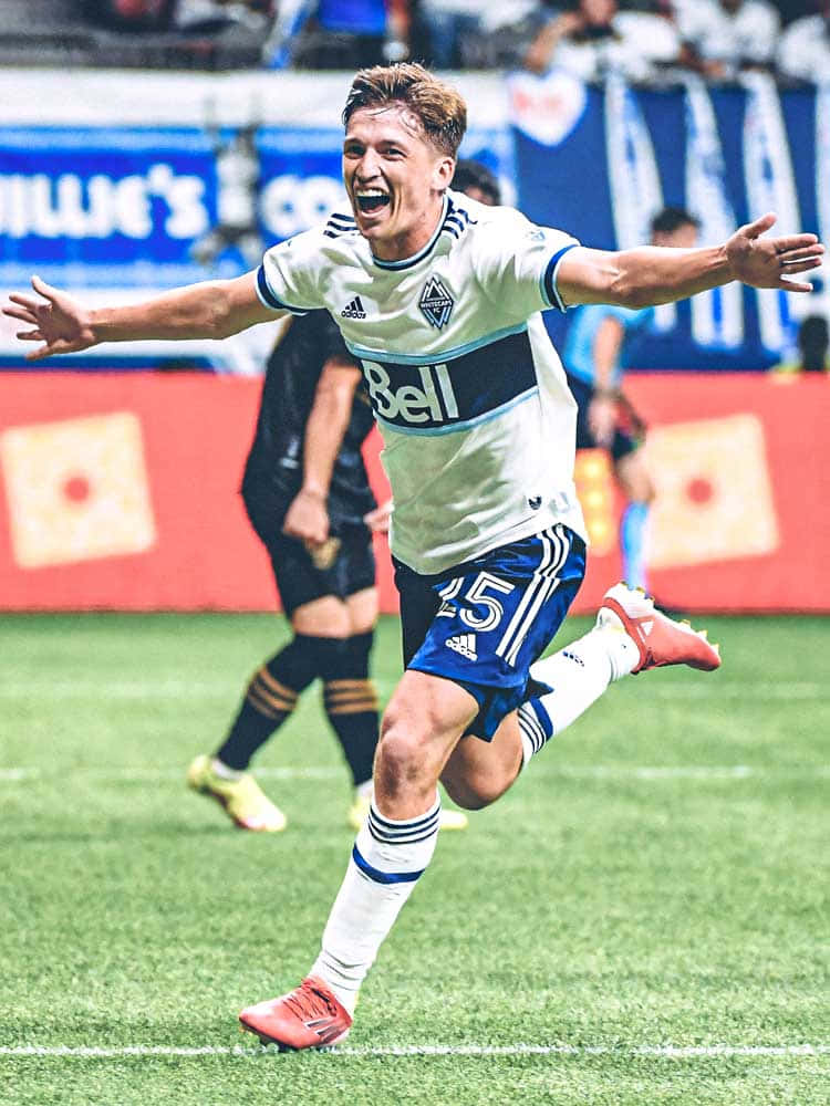 Rejoicing Vancouver Whitecaps Fc Ryan Gauld At Bc Place Wallpaper