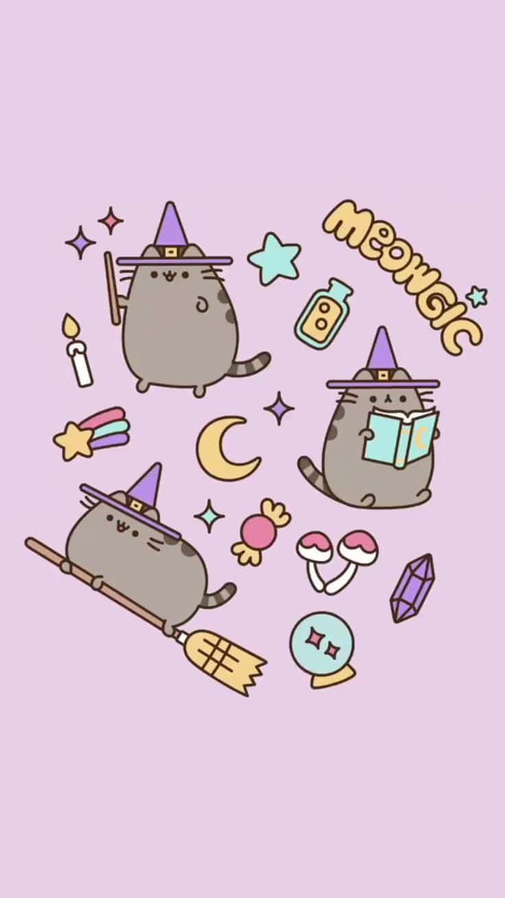 Relax With Kawaii Pusheen Wallpaper