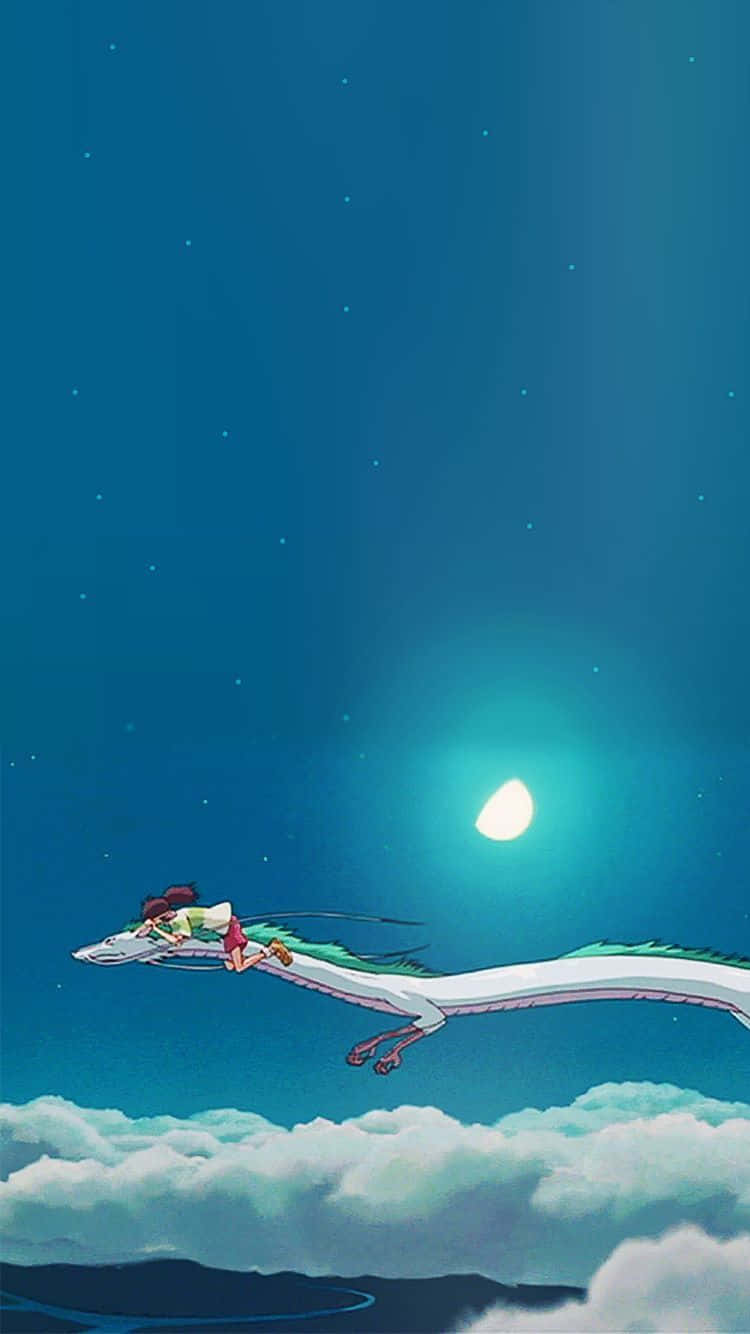 Relive The Magical Experience Of The Movie Spirited Away With This Haku Phone Wallpaper Wallpaper