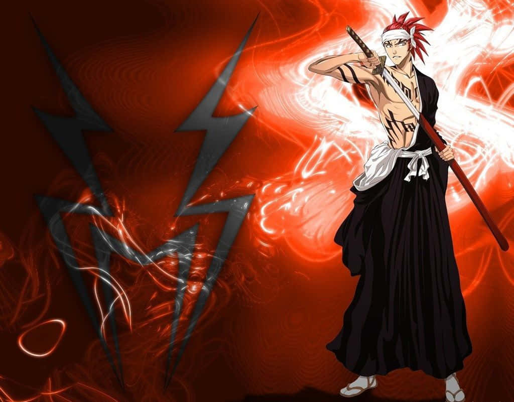 Renji Abarai With Zabimaru, A Manifestation Of His Zanpakutou. Wallpaper