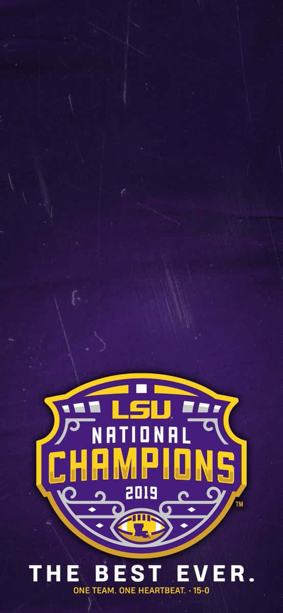 Represent Your Louisiana State University Pride With This Wallpapers Featuring The Lsu Logo In Vibrant Yellows And Purples Wallpaper